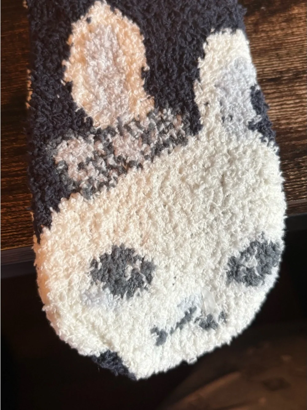 Heart & Bunny Cozy‎ Socks - Black & Cream